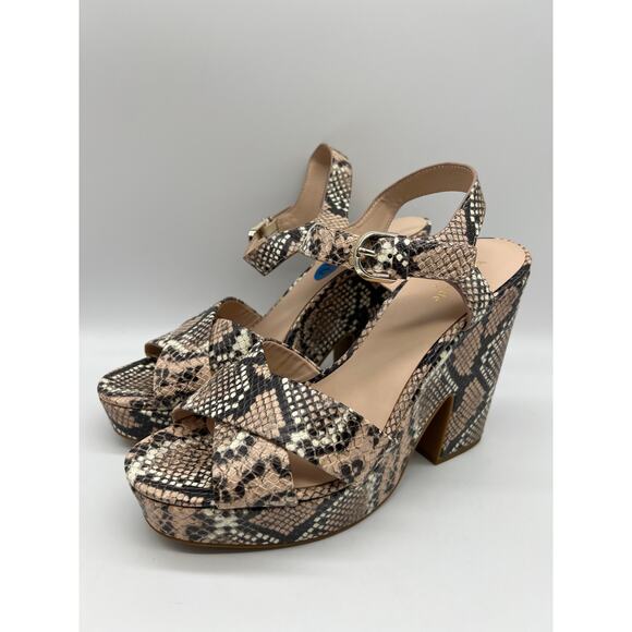 Kate Spade Women's Grace Leather Dressy Snake Print Platforms Size 10M - Picture 6 of 12